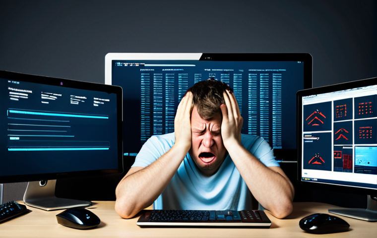 ** A frustrated person sitting at a computer, hands on their head, surrounded by multiple login screens with password reset prompts. Emphasis on the feeling of digital overload and password fatigue.
**