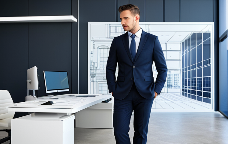 **
A professional architect, fully clothed in a stylish yet modest business attire, stands in a modern architectural office. The background features blueprints and scale models. Perfect anatomy, correct proportions, natural pose, well-formed hands, proper finger count, safe for work, appropriate content, professional, family-friendly.
**