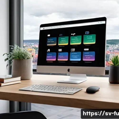 Home 33 비밀번호 관리 도구의 기능 및 사용법 - A modern, sleek home office setup with a Swedish person using a laptop displaying a popular password...